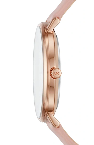 Shop Michael Kors Pyper Leather Strap Watch, 38mm In Pink/ Gold