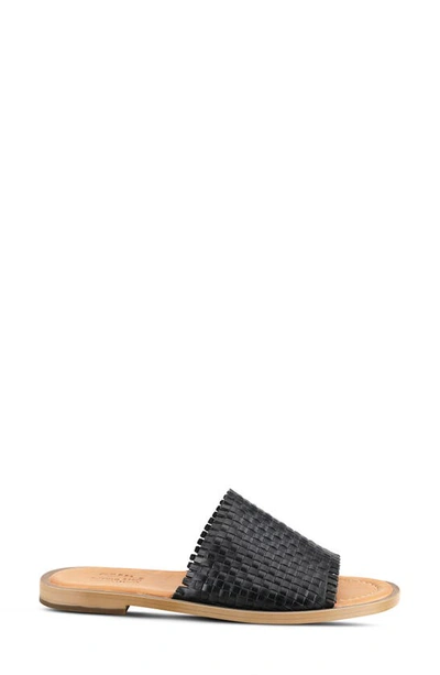 Spring Step Ginosa Womens Leather Woven Slide Sandals In Black