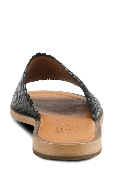 Spring Step Ginosa Womens Leather Woven Slide Sandals In Black