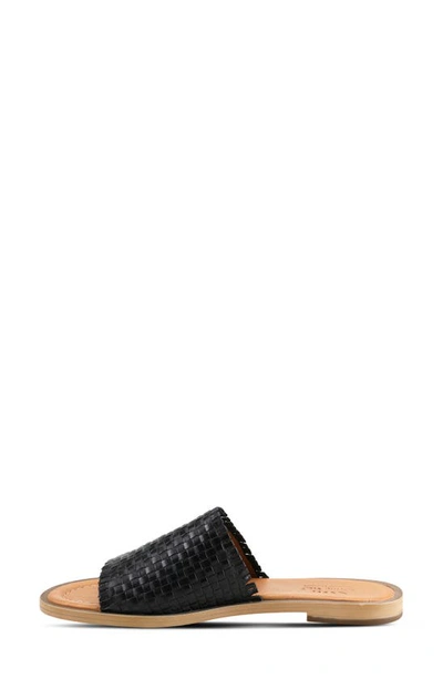 Spring Step Ginosa Womens Leather Woven Slide Sandals In Black