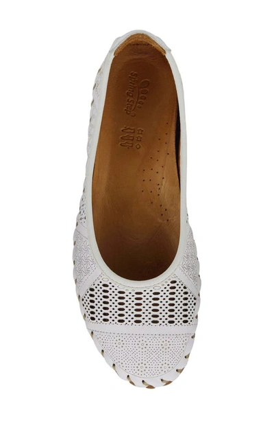 Shop Spring Step Kenyetta Cutout Leather Ballet Flat In White