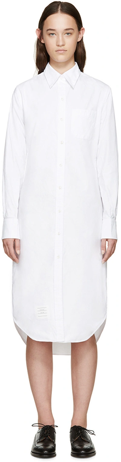 Shop Thom Browne White Oxford Shirt Dress