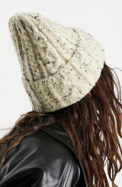 Shop Topshop Neppy Cable Knit Beanie In Cream