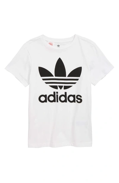 Shop Adidas Originals Trefoil Graphic T-shirt In White/ Black