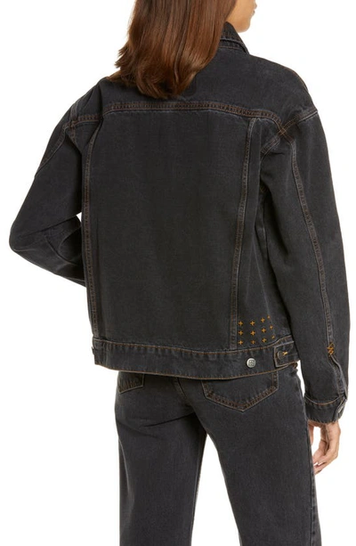 Shop Ksubi Raven Oversize Denim Jacket In Black