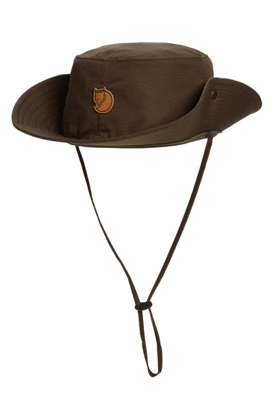 Shop Fjall Raven Abisko Wide Brim Hat In Dark Olive