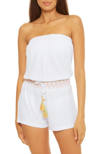 Shop Soluna Sunset Strapless Cover-up Romper In White