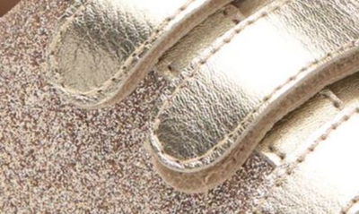 Chloé Girls Gold Glitter Trainers In Light Brown