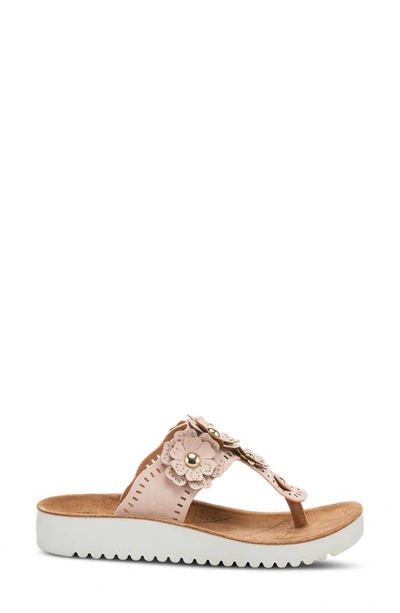 Flexus By Spring Step Bayview Floral Appliquè Sandal In Blush