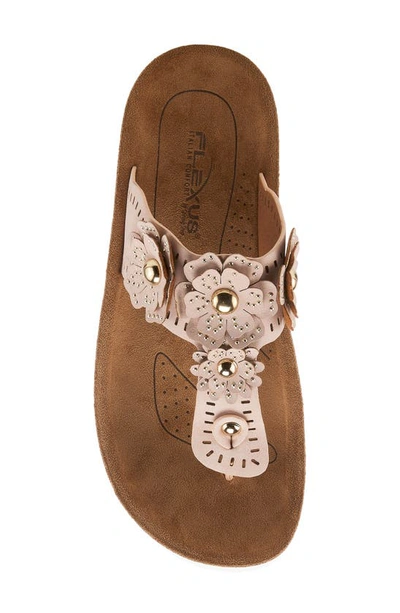 Flexus By Spring Step Bayview Floral Appliquè Sandal In Blush