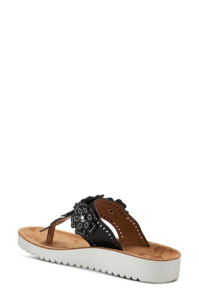 Flexus By Spring Step Bayview Floral Appliquè Sandal In Black