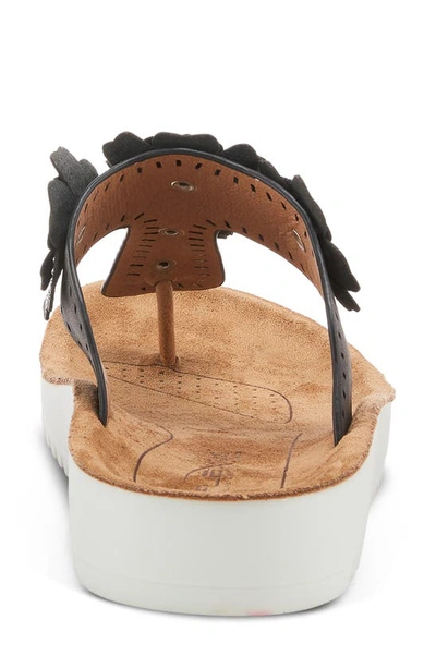 Flexus By Spring Step Bayview Floral Appliquè Sandal In Black