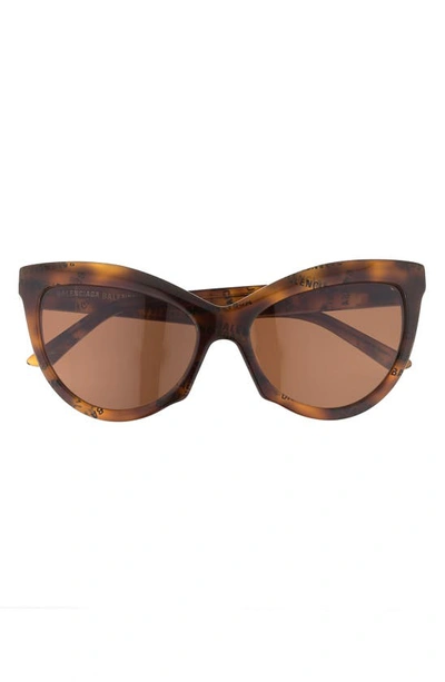 Shop Balenciaga 57mm Cat Eye Sunglasses In Havana