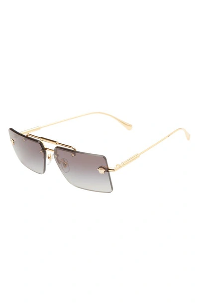 Shop Versace 60mm Gradient Rectangular Sunglasses In Gold