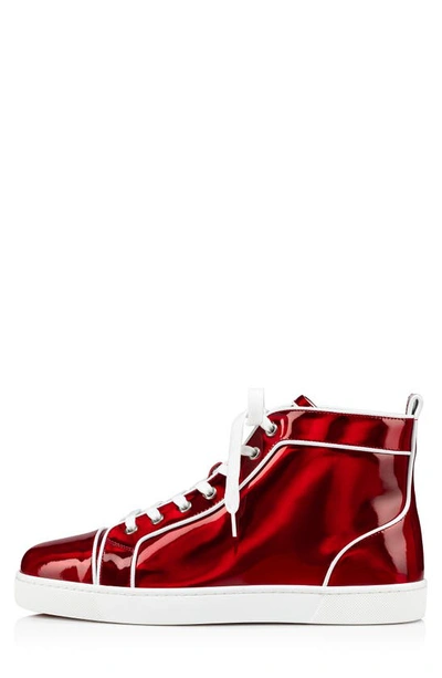 Christian Louboutin Men's Vida Red Sole High-Top Sneakers w/ Clear Overshoe