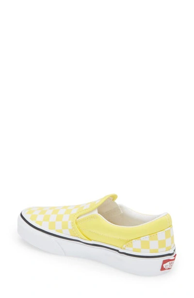 Vans Yellow Classic Checkerboard Slip-On Sneakers