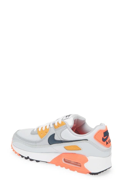 Nike Air Max 90 Sneaker In Platinum/grey/crimson/navy