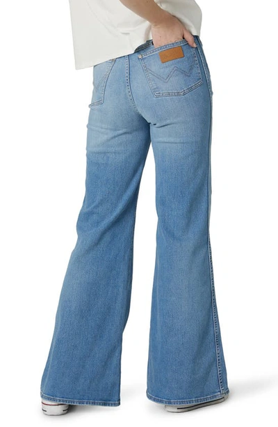 Shop Wrangler Cowgirl Rockstar Stud Flare Leg Jeans In Sun Faded Vintage