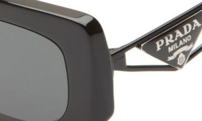 Shop Prada 53mm Rectangular Sunglasses In Black