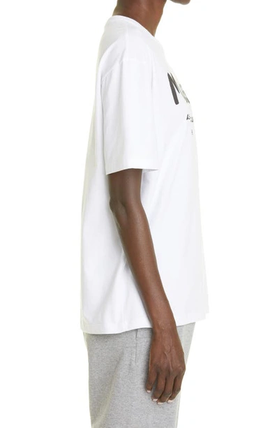 Shop Alexander Mcqueen Gender Inclusive Graffiti Glitter Logo Cotton Graphic T-shirt In White/black