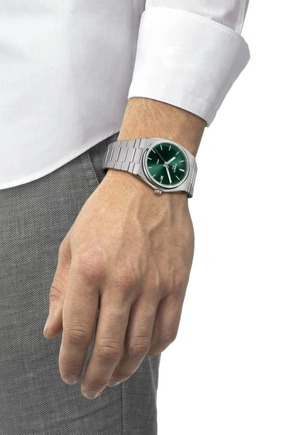 Tissot Gents Prx Green Dial Bracelet Watch In Grey