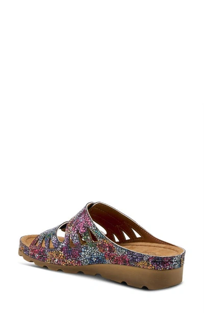 Flexus By Spring Step Delphis Slide Sandal In Navy Multi