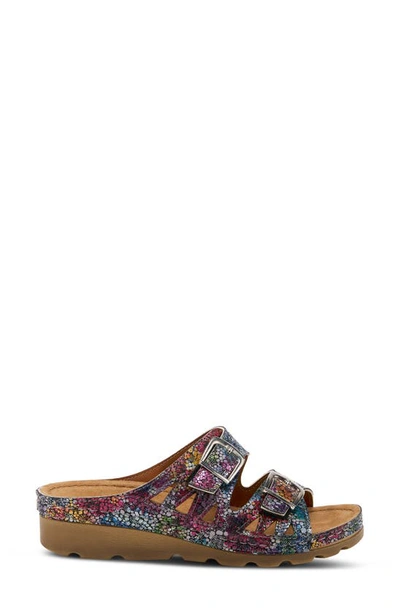 Flexus By Spring Step Delphis Slide Sandal In Navy Multi