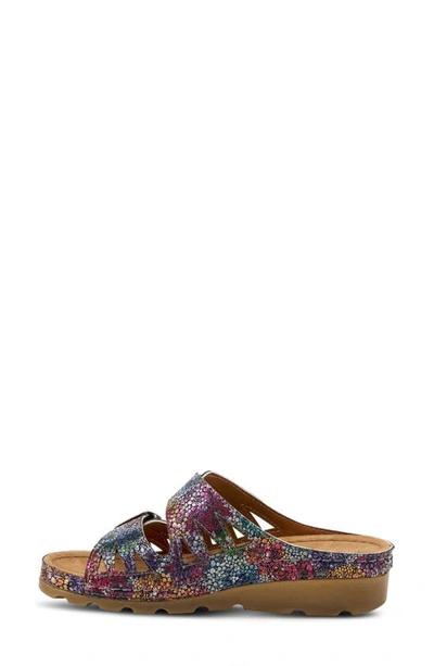 Flexus By Spring Step Delphis Slide Sandal In Navy Multi