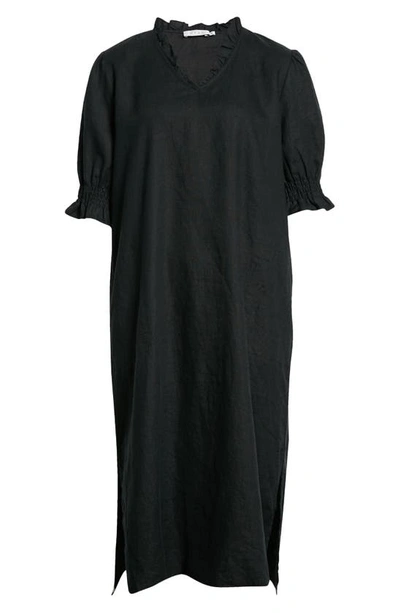 Shop Masai Copenhagen Nydela Linen Shift Dress In Black