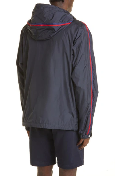 Shop Moncler Hattab Hooded Rain Jacket In 775-navy