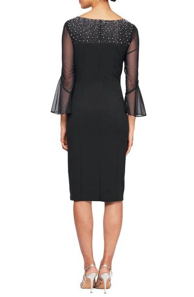 Shop Alex Evenings Embellished Short Sheath Cocktail Dress In Black