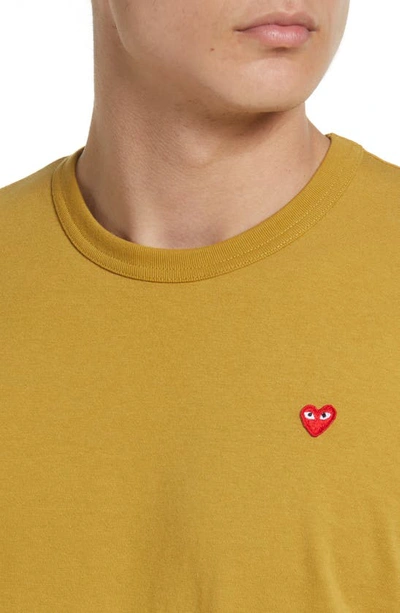 Shop Comme Des Garçons Play Small Heart Cotton T-shirt In Olive
