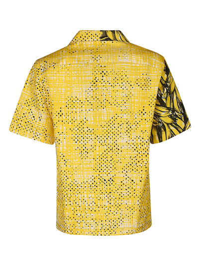 Shop Prada Double Match Poplin Shirt In Giallo