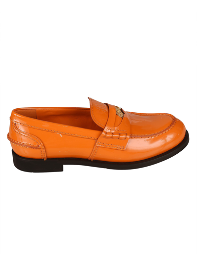 Shop Miu Miu Vernice Loafers In Orange