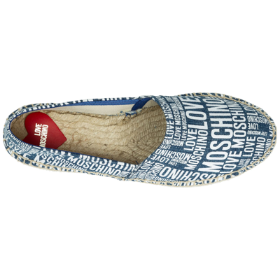 Shop Love Moschino Double Question Mark Espadrilles In Blue