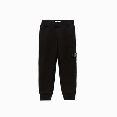 Shop Stone Island Junior Fleece Pants In Black
