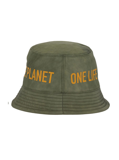 Shop Dsquared2 D-squared2 Mans Green Bucket Hat With Logo Print