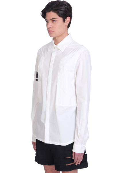 Shop Rick Owens Fogpocket Shirt In Beige Cotton