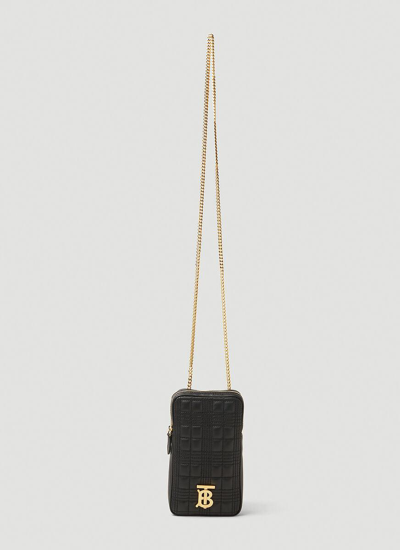 Shop Burberry Mini Vertical Lola Shoulder Bag In Black