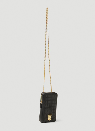 Shop Burberry Mini Vertical Lola Shoulder Bag In Black