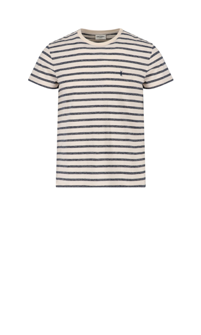 Shop Saint Laurent T-shirt In Cream