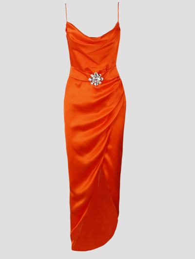Shop Alessandra Rich Silk Satin Evening Dress