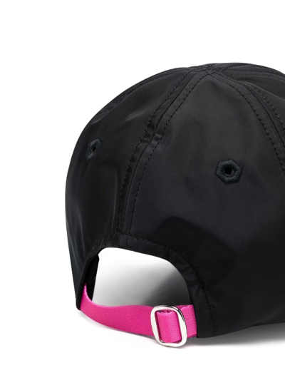 Shop Off-white Off Script Nylon Baseball Hat In Black Pink