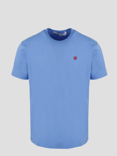 Shop Comme Des Garçons Play Patch Logo T-shirt In Blue