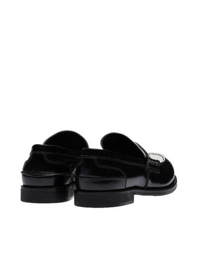 Shop Miu Miu Loafers In Black White