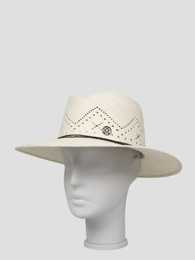 Shop Maison Michel Virginie Hat In Nude & Neutrals