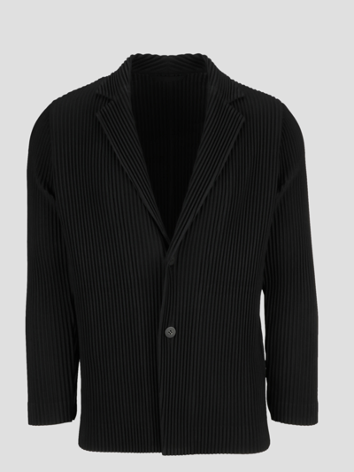 Shop Issey Miyake Plisse` Blazer In Black