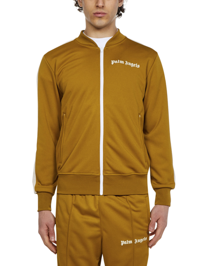 Shop Palm Angels Bomber Track Jacket In Brown