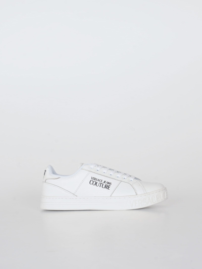 Shop Versace Jeans Couture Fondo Court 88 Dis. 52 Sneaker In Bianco