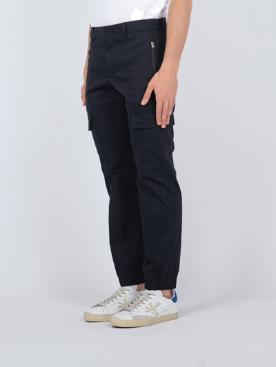 Shop Pt01 Pantalone Lambda Cargo Trousers In Navy